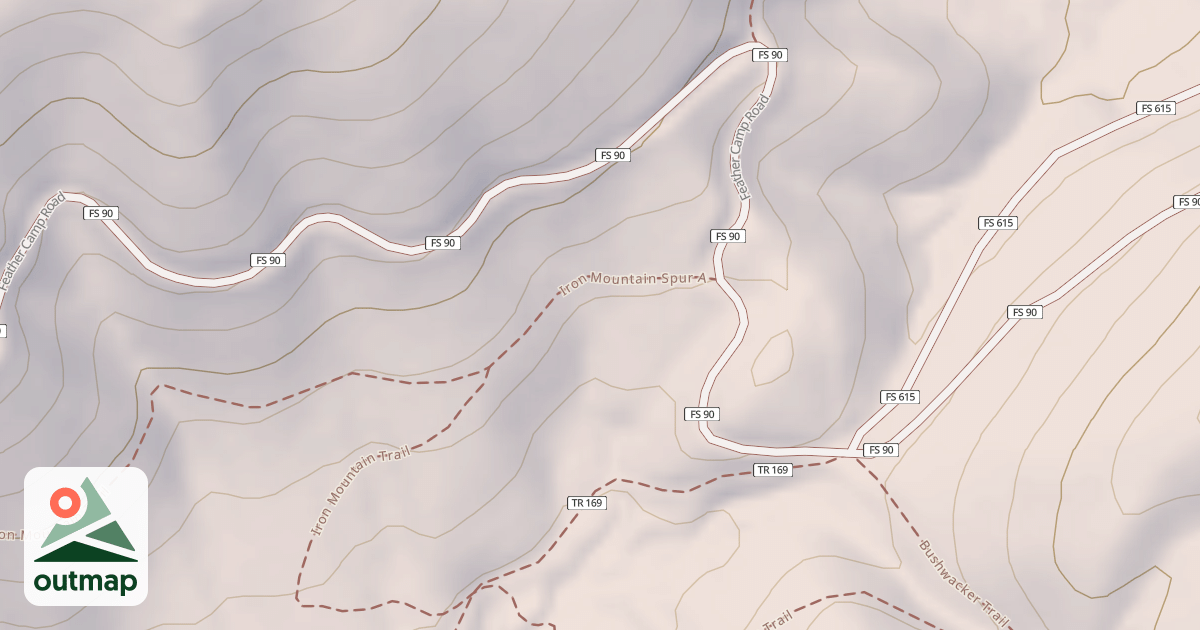 Map of IRON MOUNTAIN SPUR A