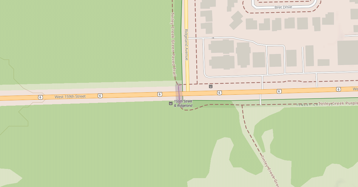 Map preview of Tinley Creek Green Paved Trail