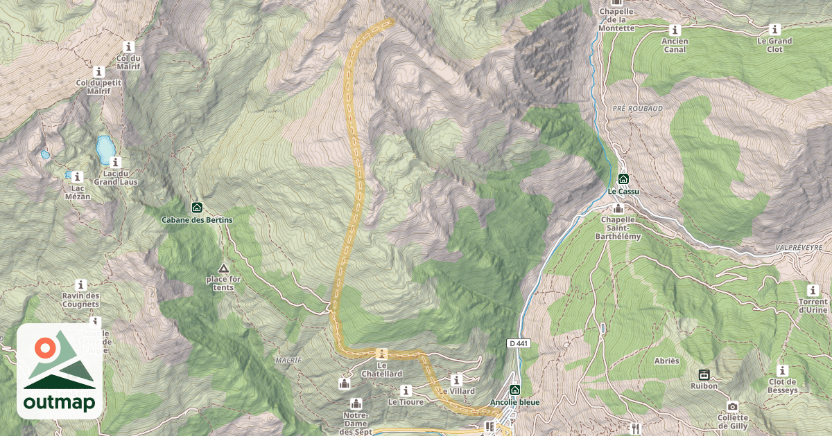 Map of Pic de Clausis — Abriès