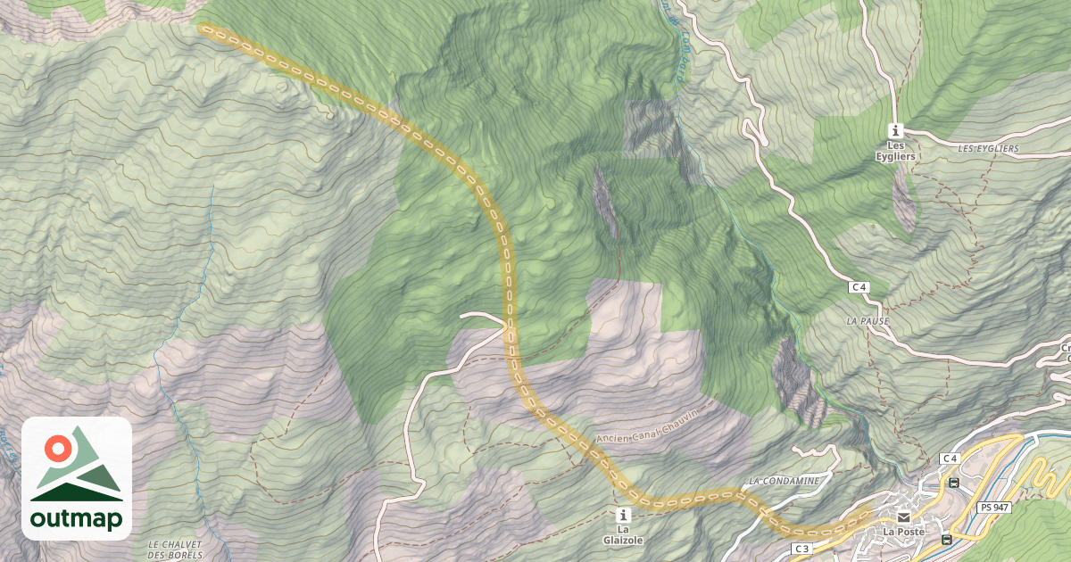 Map of Crête de Chalvet — Aiguilles