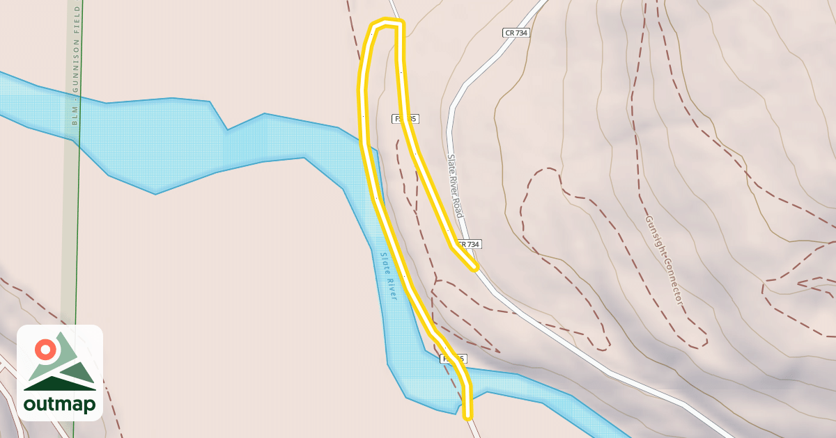 Map of Gunsight Pass Road 585