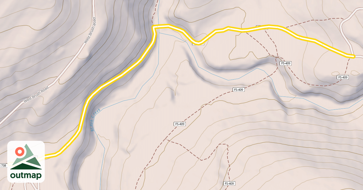 Map of Brush Creek Road