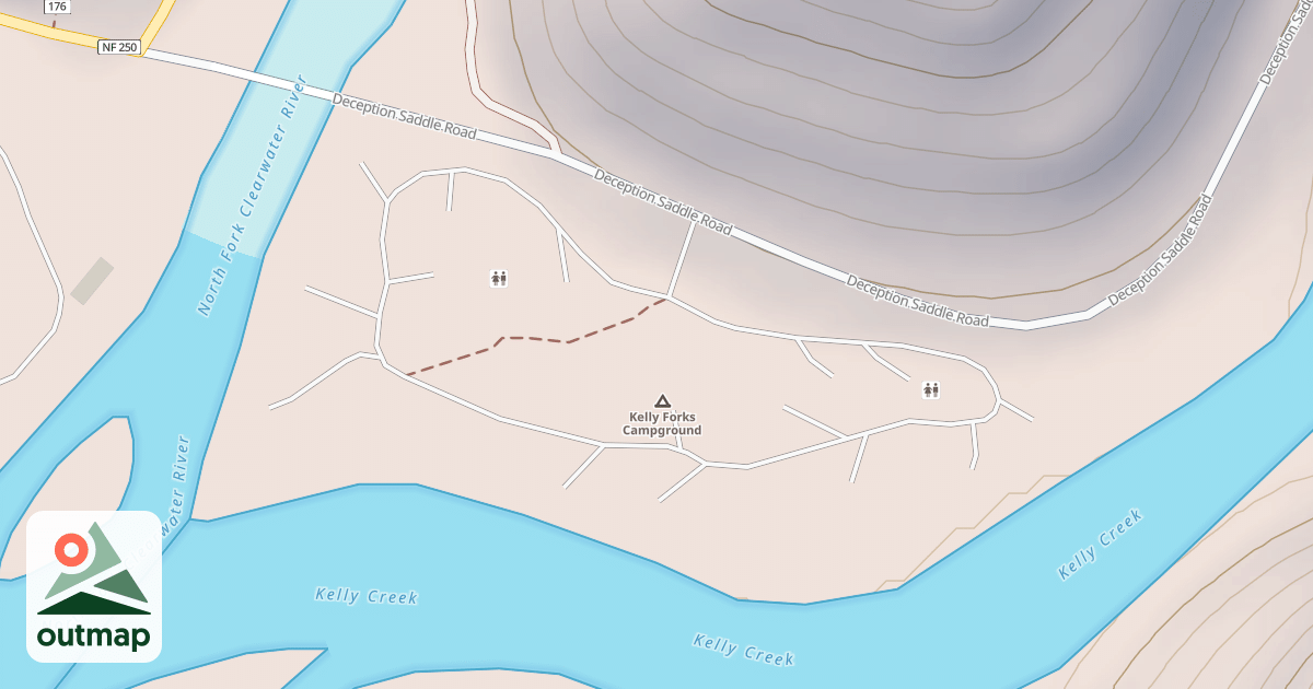 Map of KELLY FORKS CAMP
