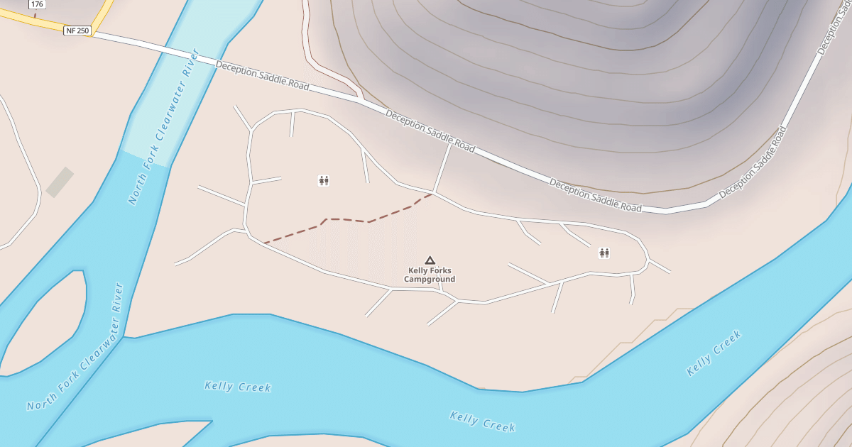 Map preview of KELLY FORKS CAMP