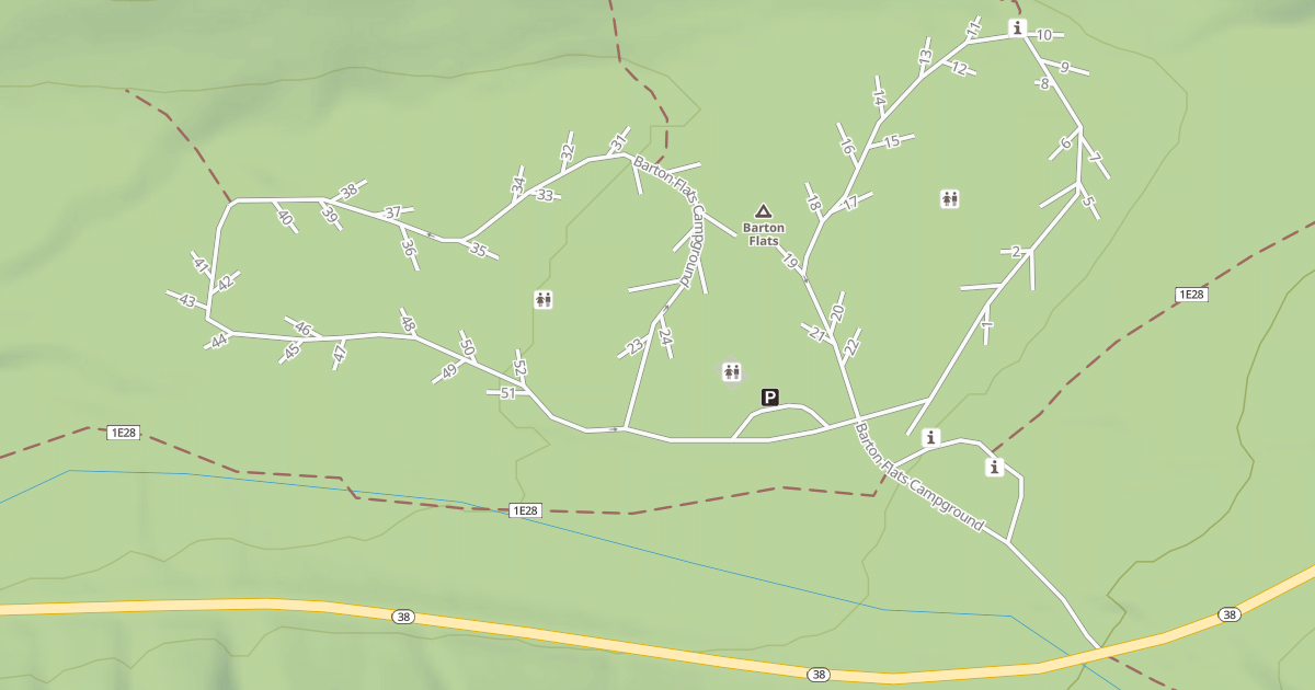 Map preview of BARTON FLATS CAMPGROUND