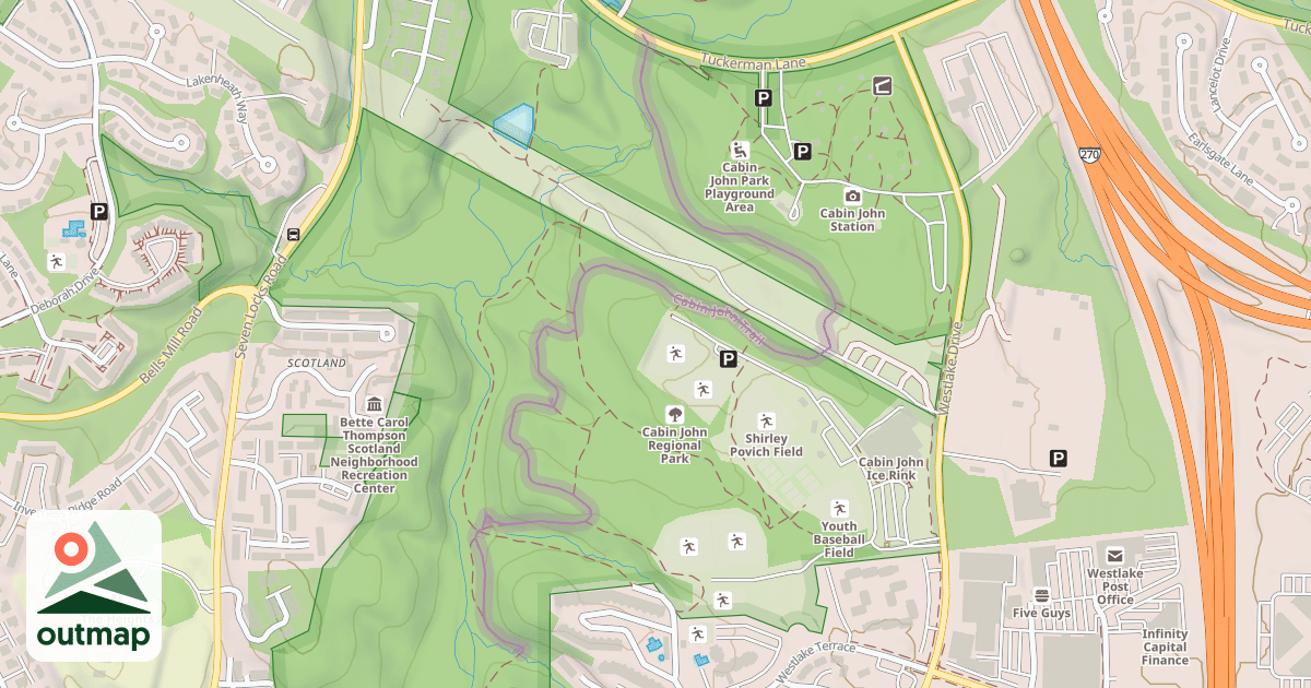 Map of Cabin John Trail