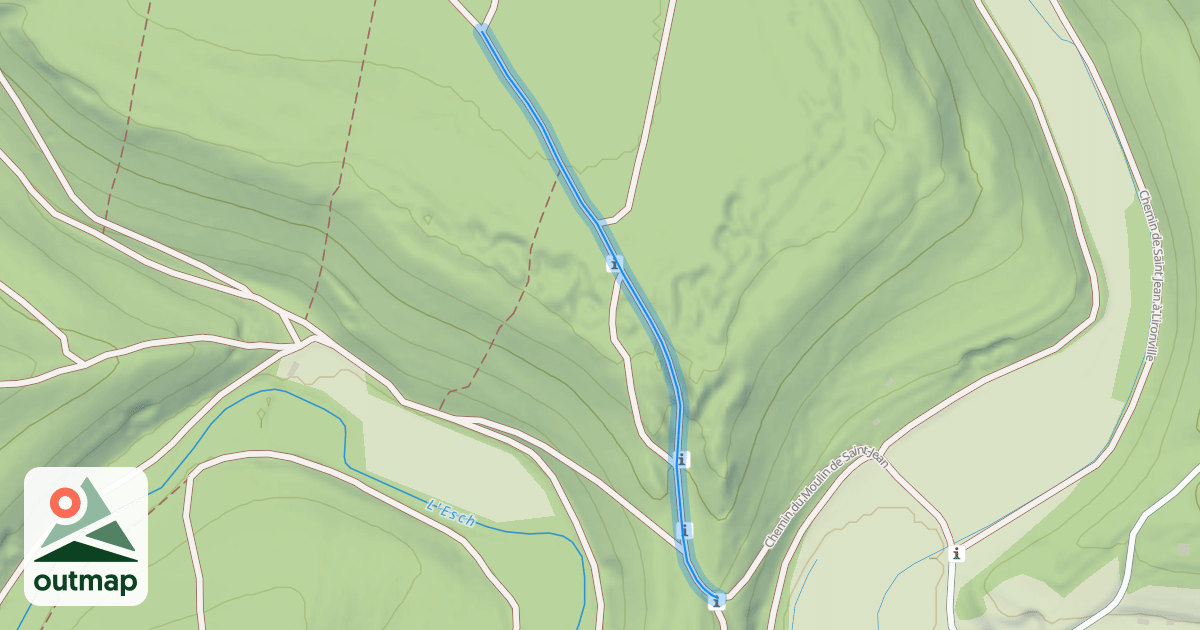 Map of Chemin et Tranchée de Lironville à Saint-Jean et Martincourt