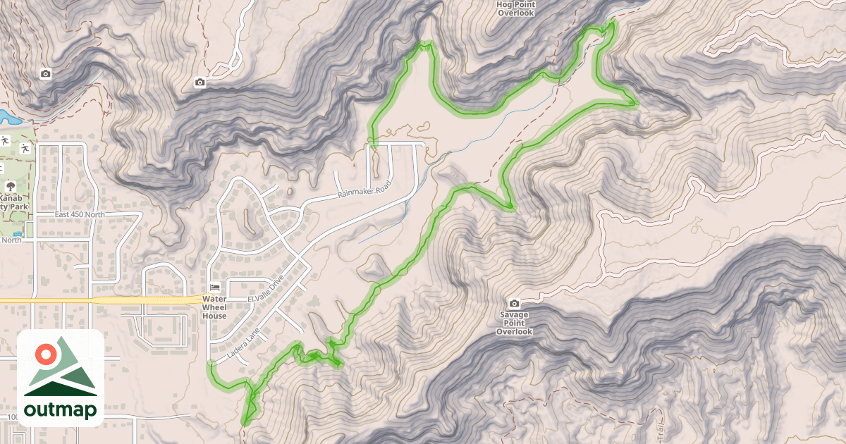 Map of Toms Canyon Trail