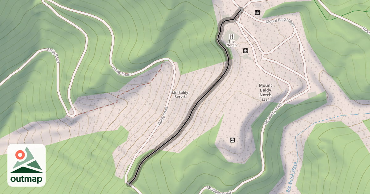 Map of Mt. Baldy Road