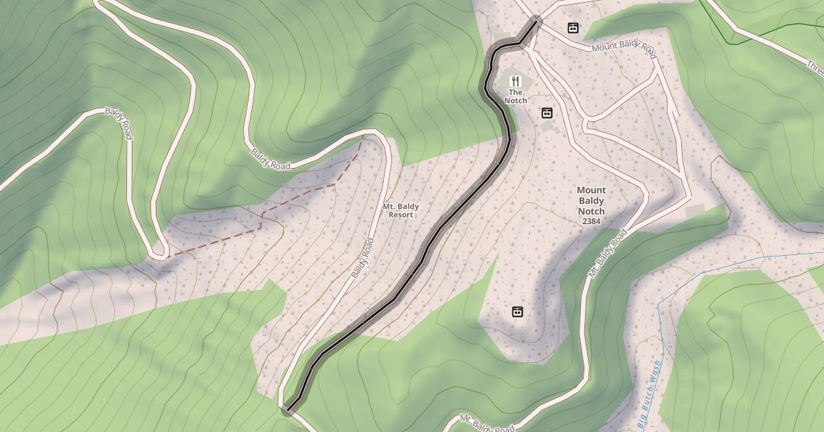 Map preview of Mt. Baldy Road