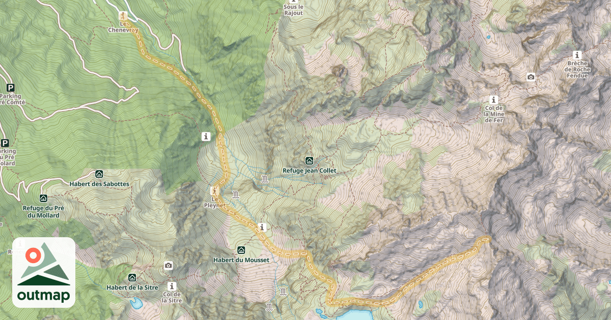 Map of Col de Roche Noire — Le Chenevrey