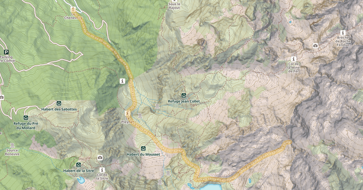 Map preview of Col de Roche Noire — Le Chenevrey