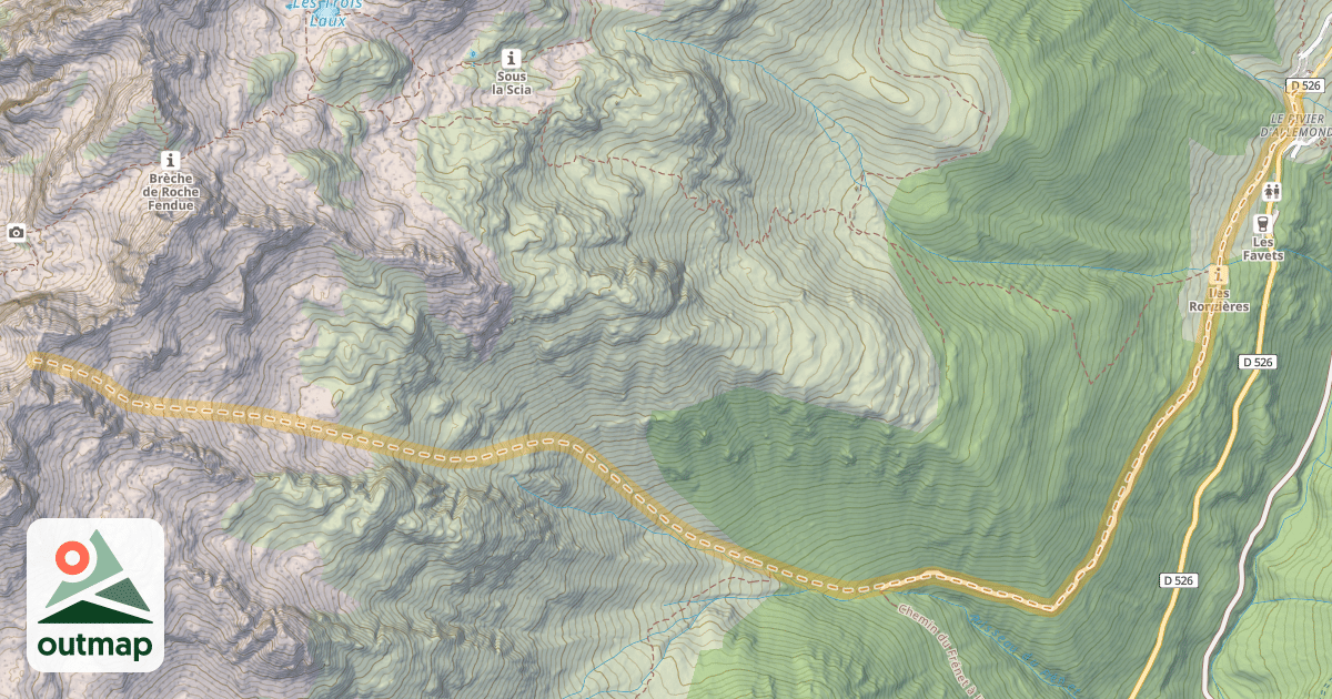 Map of Col de la Pierre — Le Rivier d'Allemont