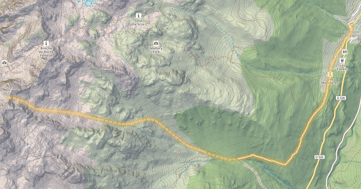 Map preview of Col de la Pierre — Le Rivier d'Allemont