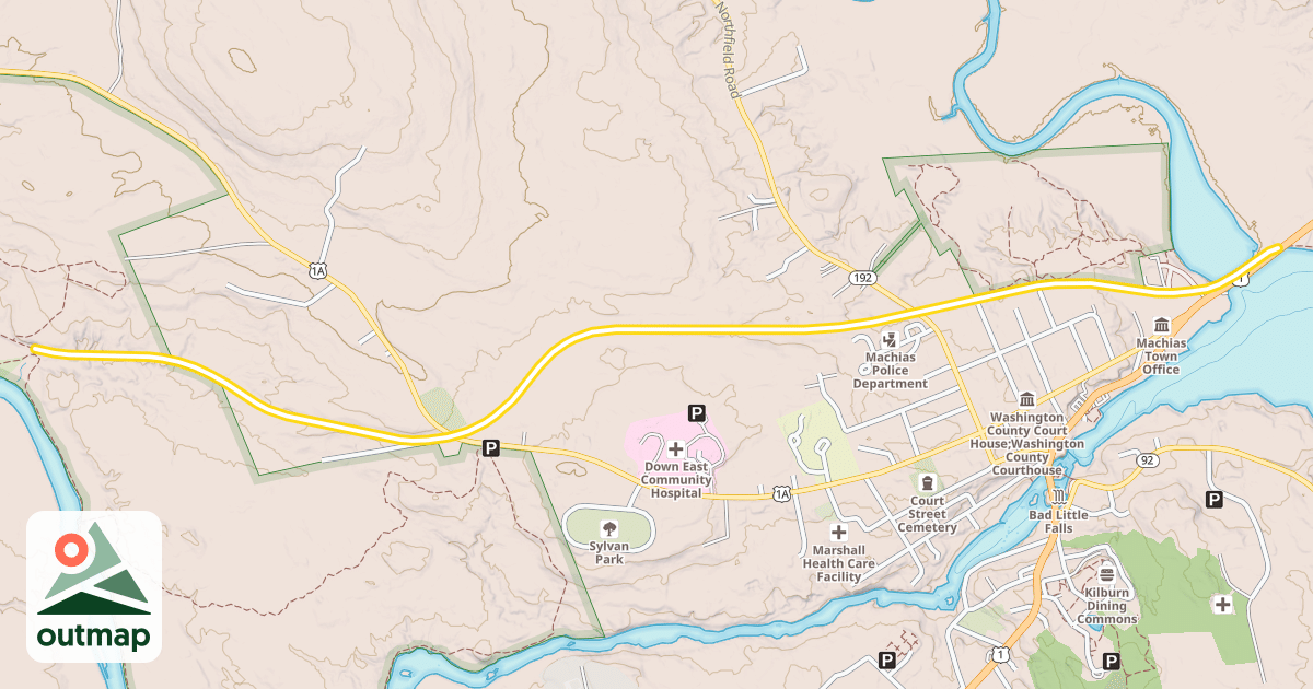 Map of Down East Sunrise Trail