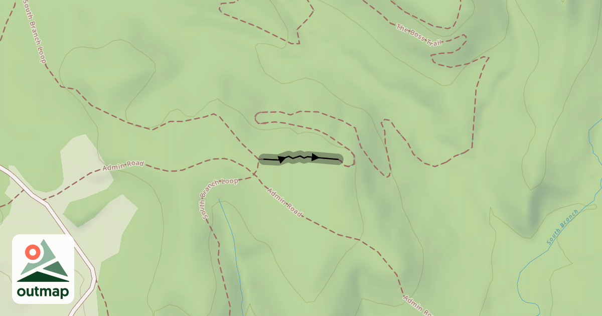 Map of Rollercoaster Wooden Feature on Boss Trail