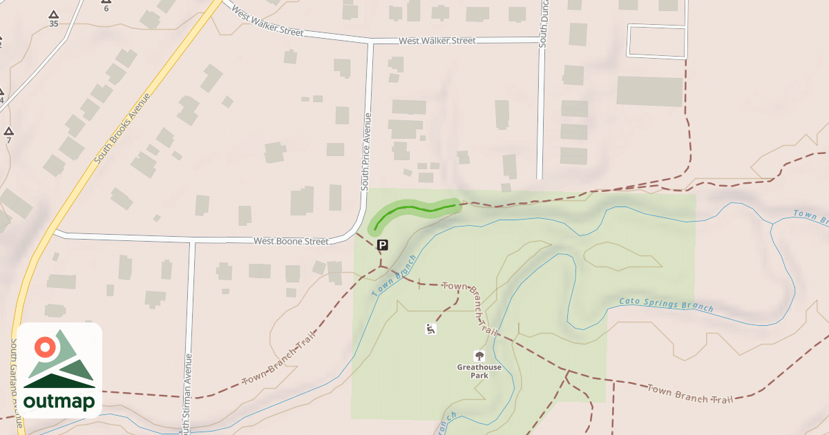 Map of Fayetteville Traverse (Greathouse Park Connector)