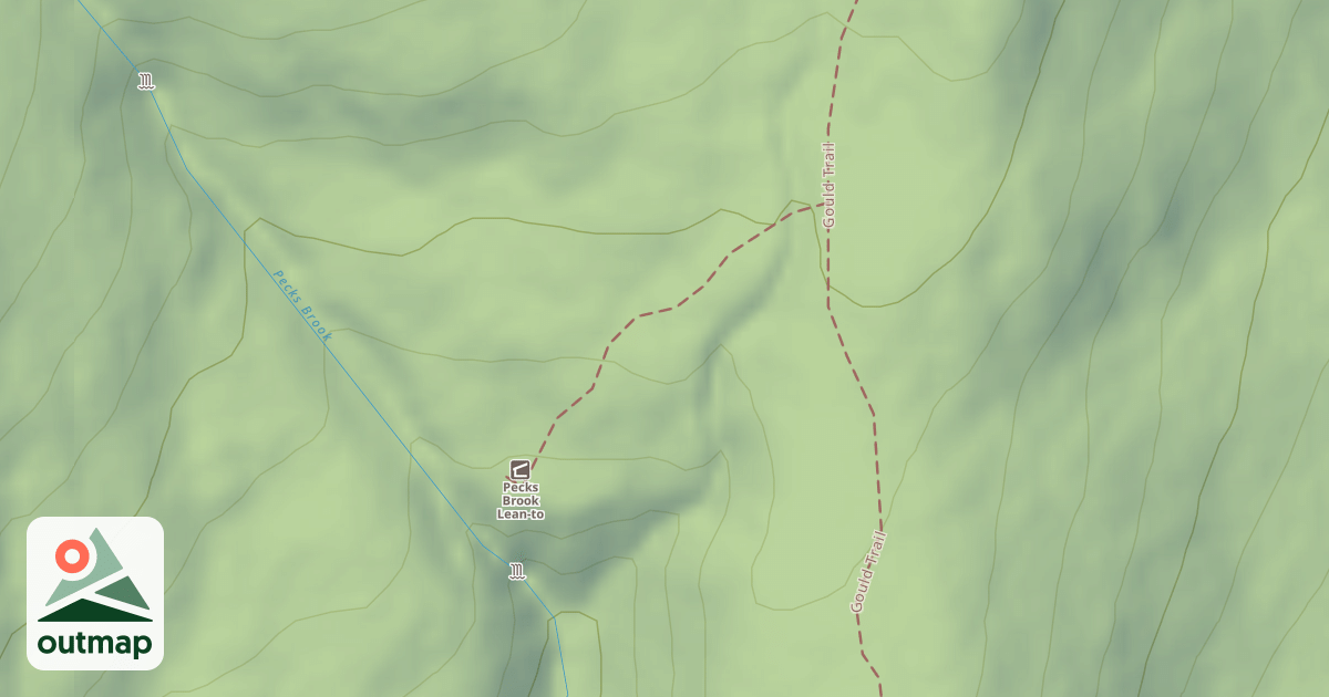 Map of Pecks Brook Shelter Trail