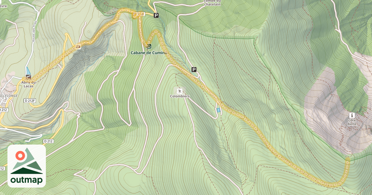 Map of Côte Belle — Villelonge