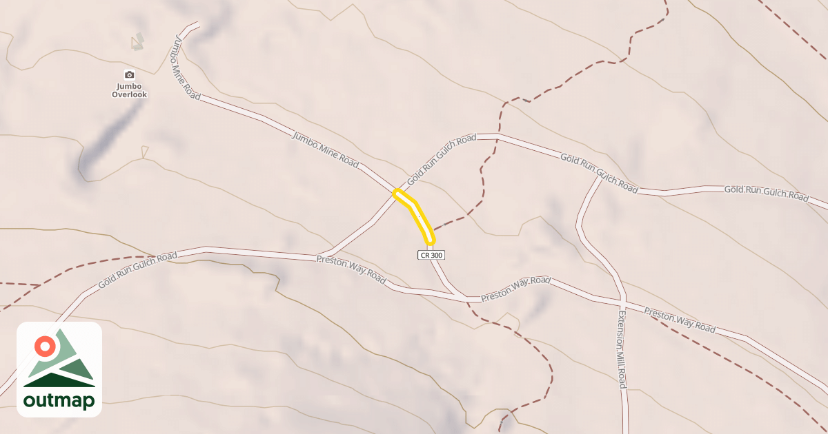 Map of Gold Run Gulch Road
