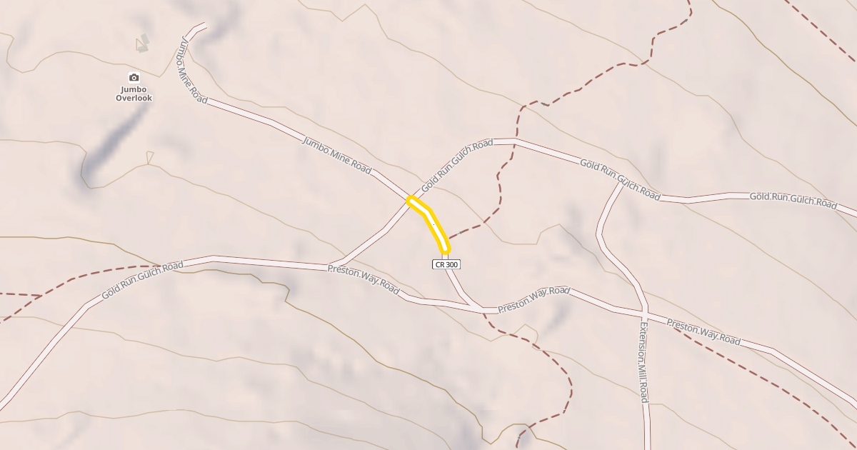 Map preview of Gold Run Gulch Road