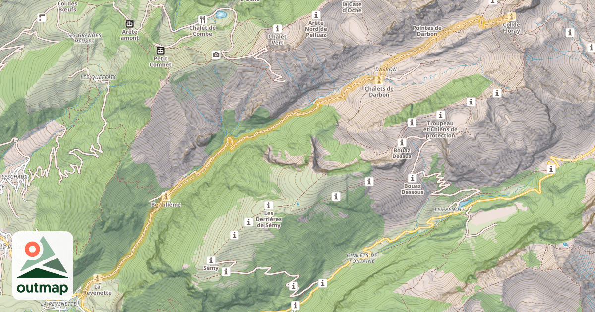 Map of Col de Floray — La Revenette