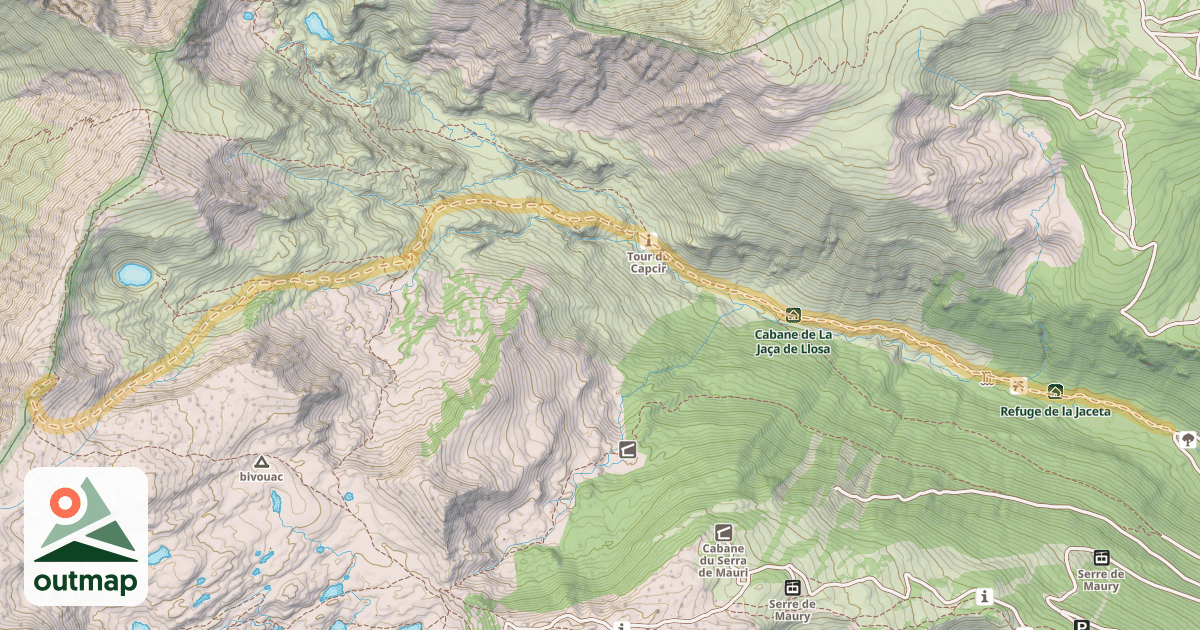 Map of Pic de Mortiers — Pont dels Plans de l'Orriet