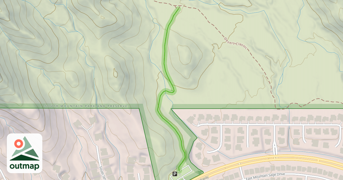 Map of Telegraph Pass Trailhead (Paved)