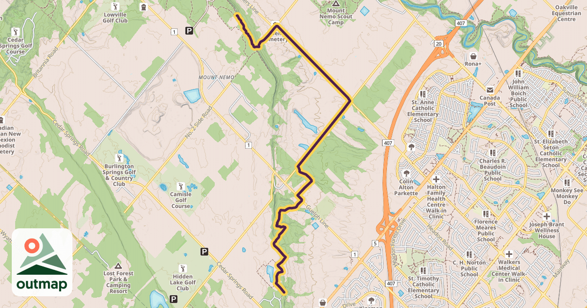 Map of Bruce Trail - Iroquoia section
