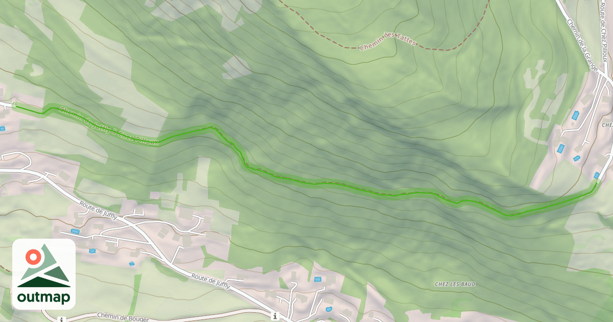 Map of Chemin de Juffly à Chez Pilloux