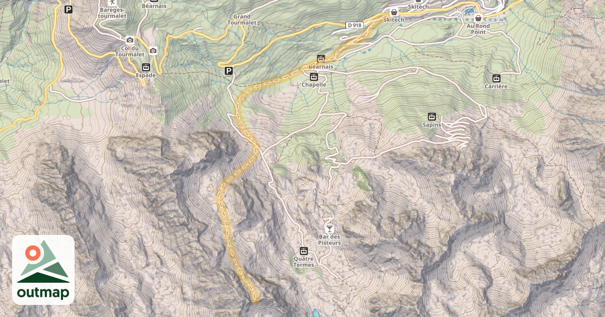 Map of Passage de la Néou — La Mougie