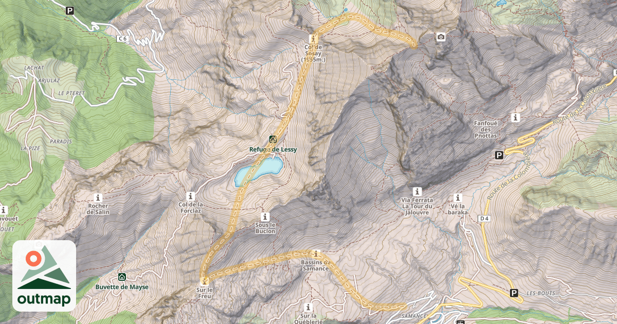 Map of Col du Rasoir — Samance
