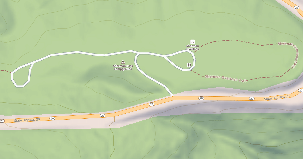 Map preview of SHERMAN OVERLOOK CAMPGROUND