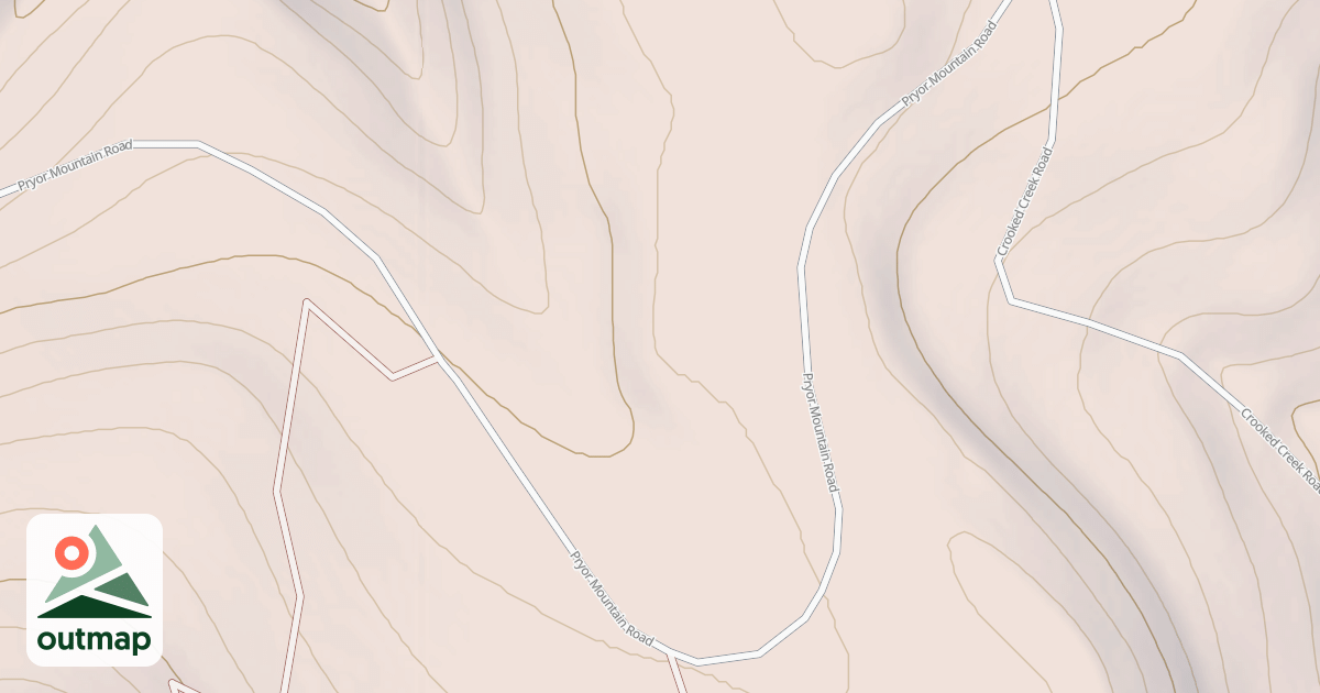 Map of PRYOR MOUNTAIN ROAD
