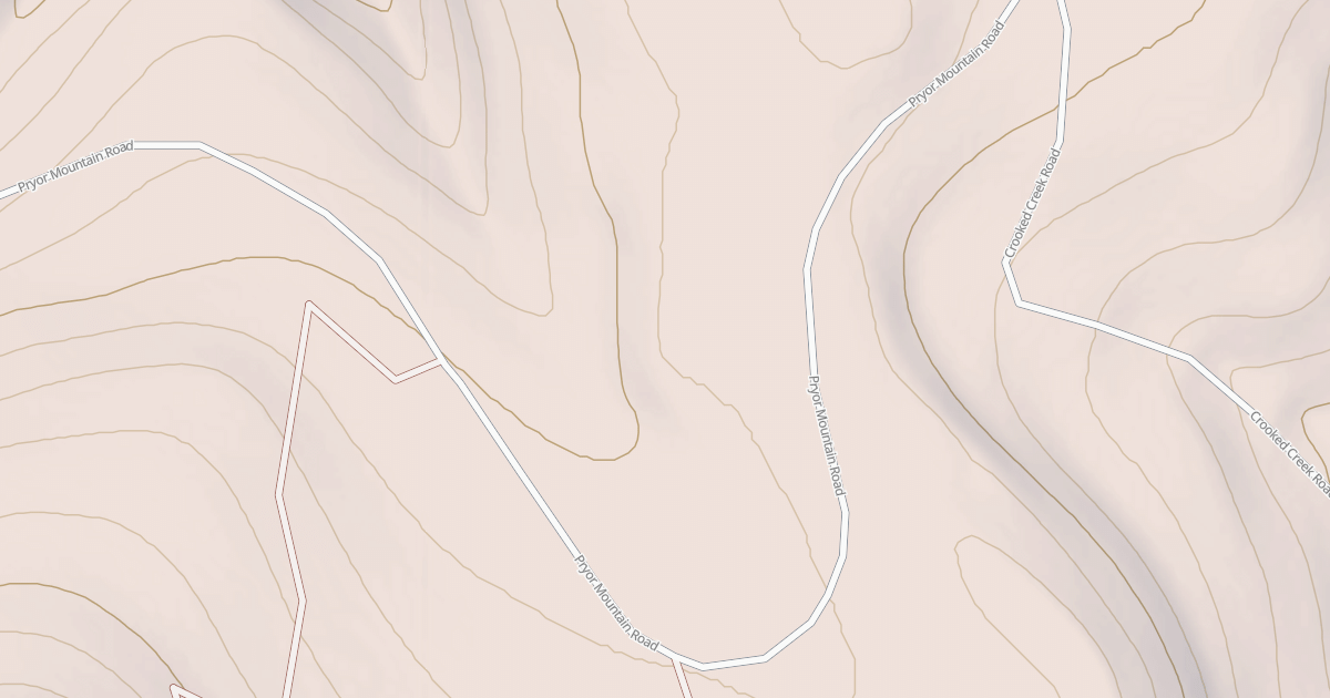 Map preview of PRYOR MOUNTAIN ROAD