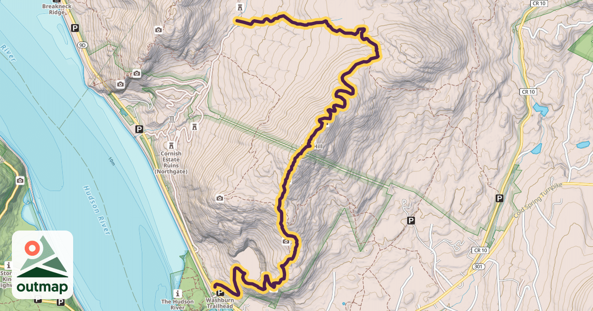 Map of Washburn Trail (White)