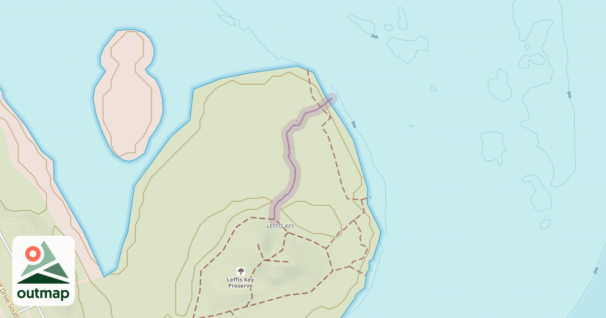 Map of Leffis Key Pier Path in Manatee
