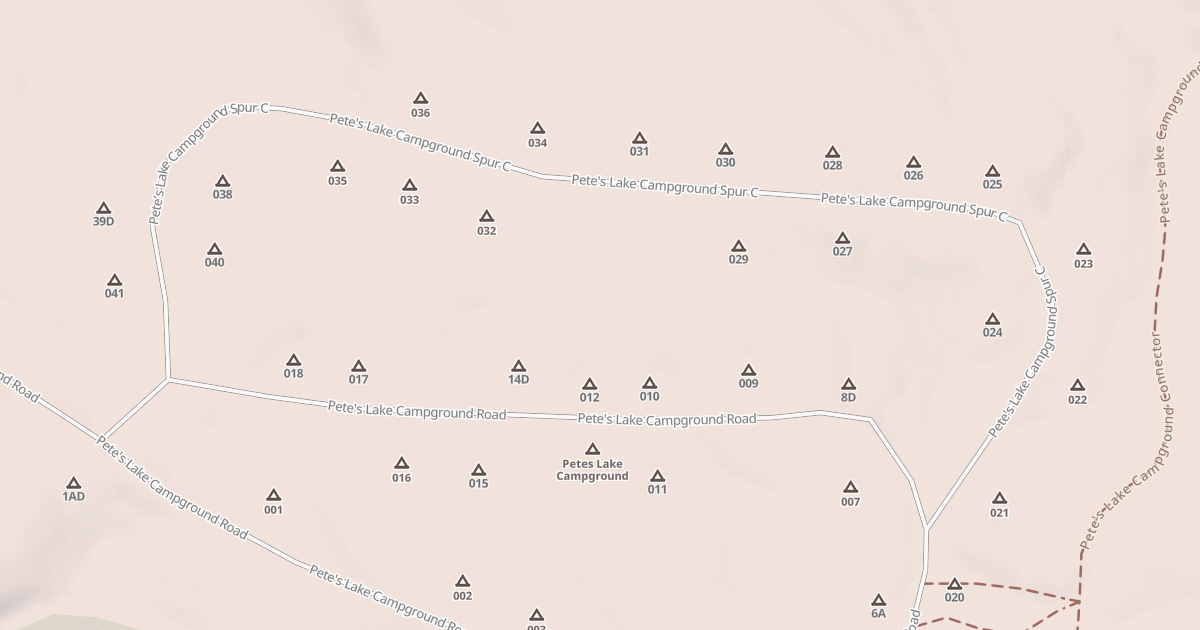Map preview of PETE'S LAKE CAMPGROUND SPUR C