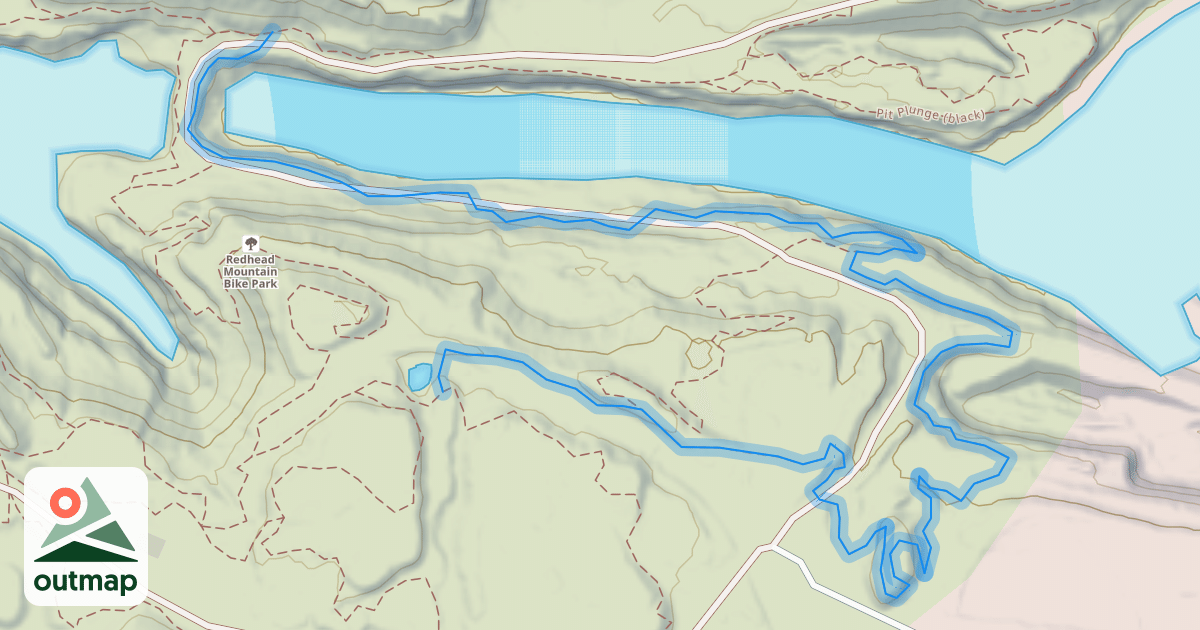 Map of Red Hop (blue)