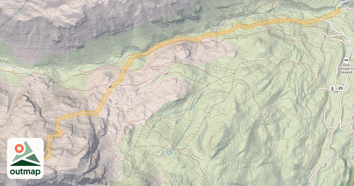Map of Soum Blanc de Secugnat — Pont de Saugué