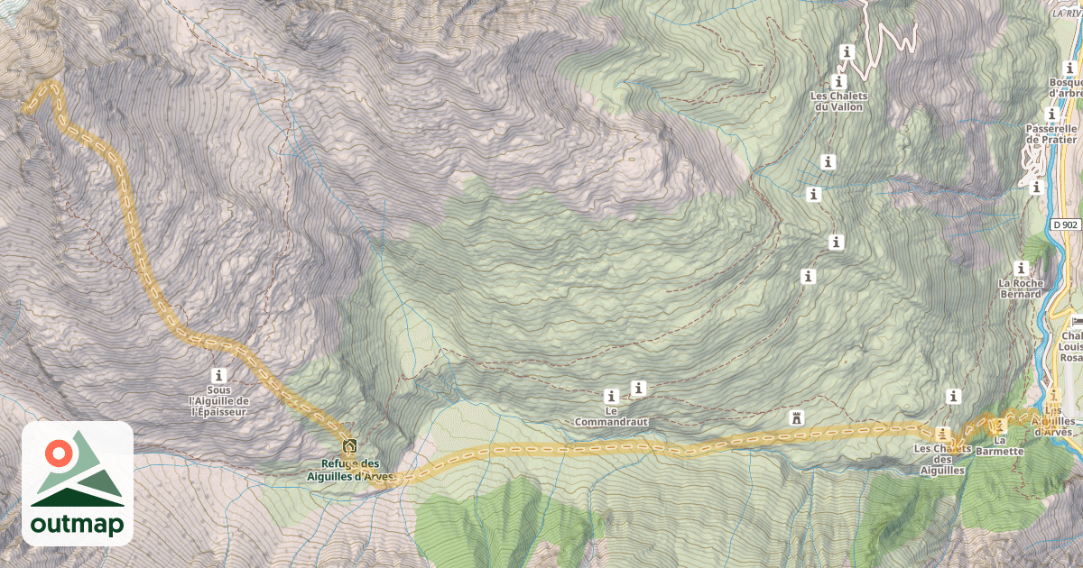 Map of Aiguille de l'Épaisseur — Bonnenuit