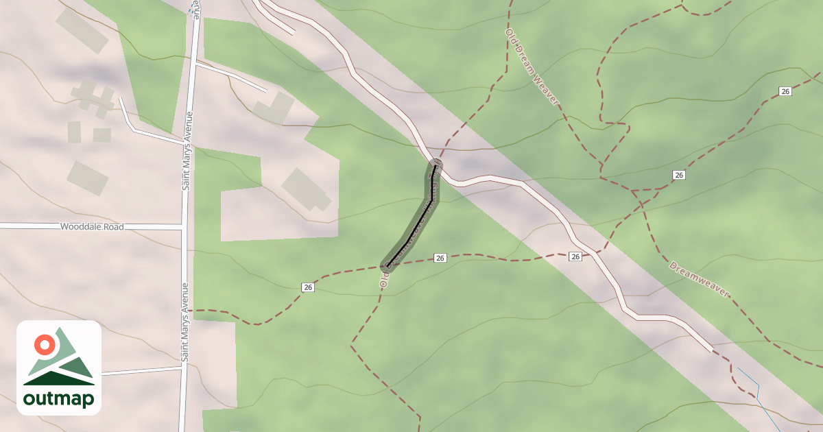 Map of Old Dreamweaver Hiking Trail