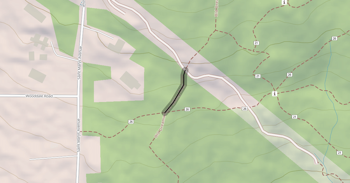 Map preview of Old Dreamweaver Hiking Trail