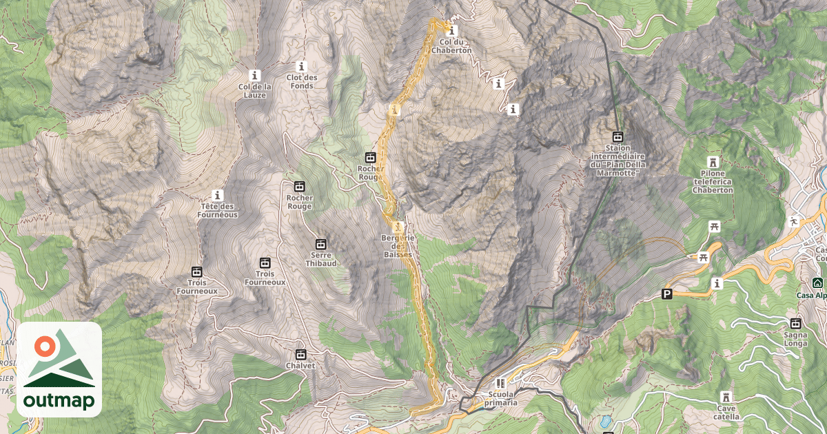 Map of Col de Chaberton — Montgenèvre