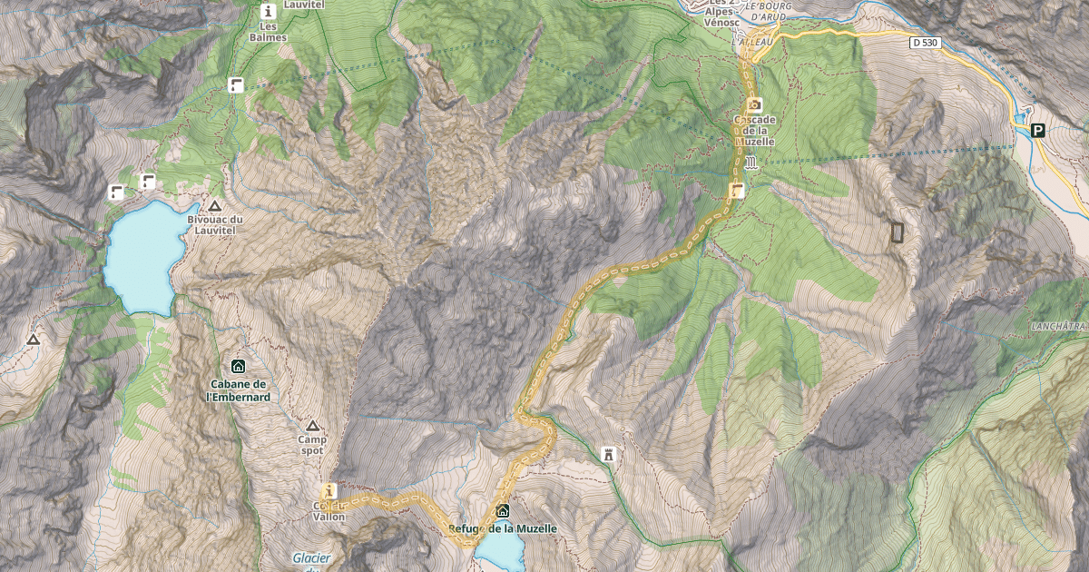 Map preview of Col du Vallon — Le Bourg d'Arud