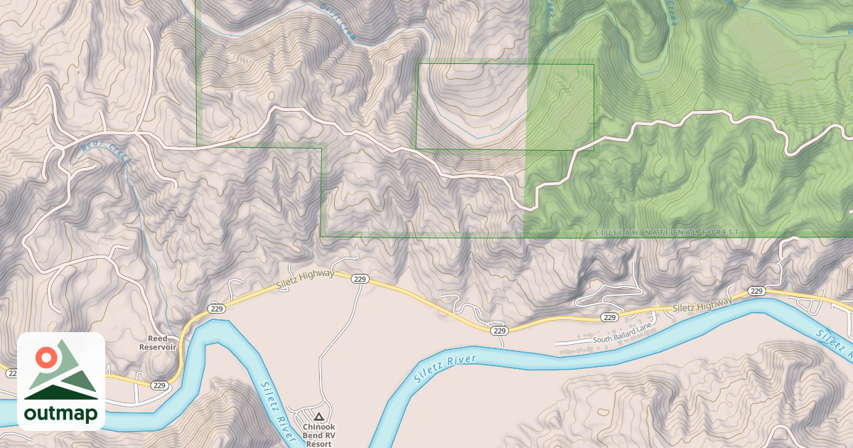 Map of SILETZ RIDGE