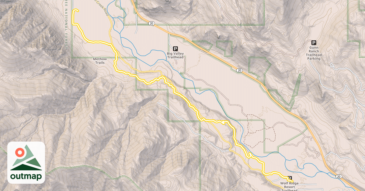 Map of Methow Community Trail- Wolf Ridge to Browns Farm