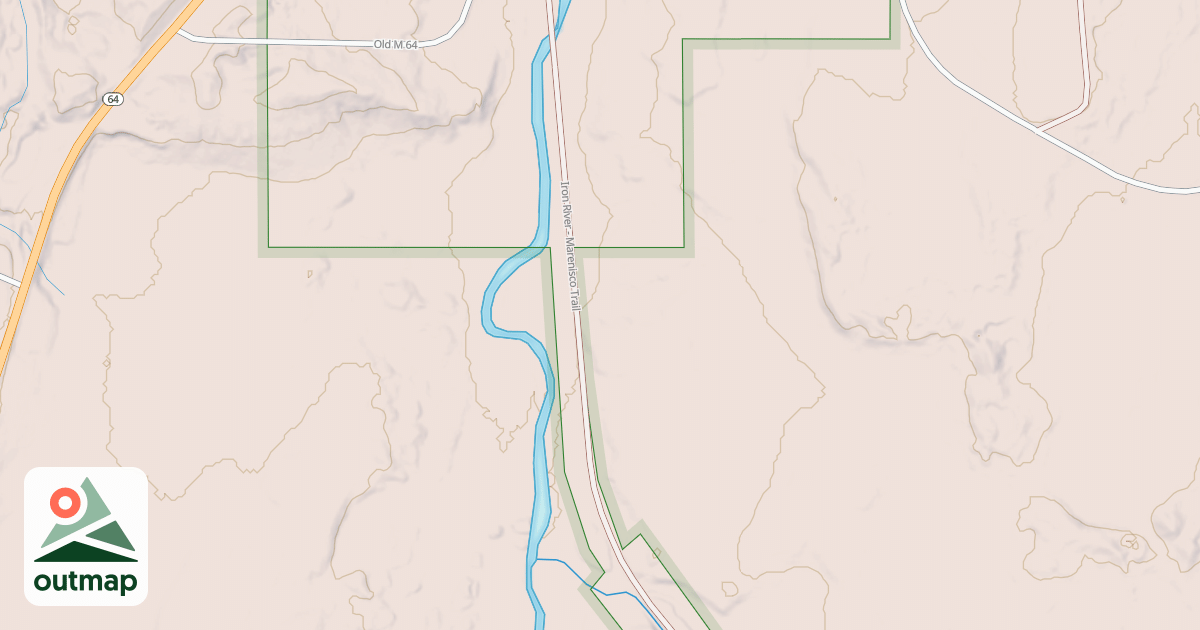 Map of Iron River To Marenisco Route