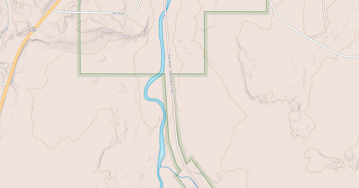Map preview of Iron River To Marenisco Route