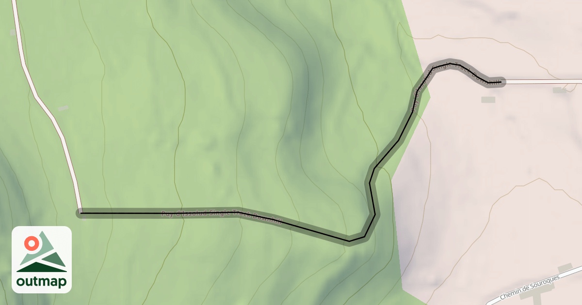 Map of Puy d'Issolud Single Track Downhill
